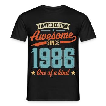 Génial depuis 1986 - T-shirt homme - noir - Devant - AI Model Male 178 light (178cm)