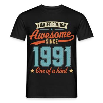 Awesome Since 1991 - Men's T-Shirt - black - Front - AI Model Male 178 light (178cm)