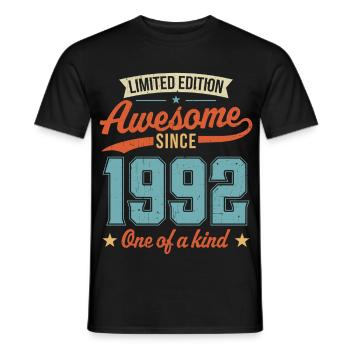 Awesome Since 1992 - Men's T-Shirt - black - Front - AI Model Male 178 light (178cm)