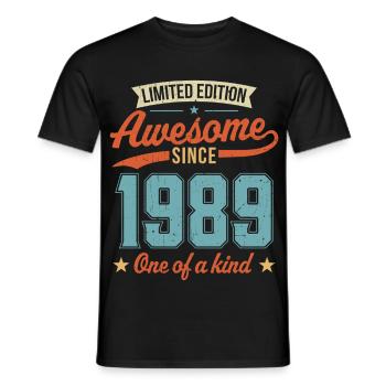 Génial depuis 1989 - T-shirt homme - noir - Devant - AI Model Male 178 light (178cm)