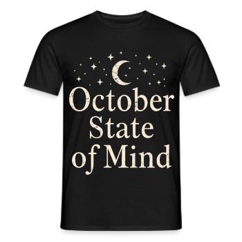 October State of Mind Mondphase  - Männer T-Shirt - Schwarz - Vorne - AI Model Male 178 light (178cm)