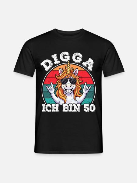 50. Geburtstag 50er 50ter Digga Ich bin 50 Jahre - Männer T-Shirt - Schwarz