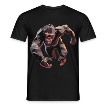 Gorilla im Low Poly Stil - Männer T-Shirt - Schwarz - Vorne - AI Model Male 178 light (178cm)