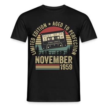 Novembre 1959 - T-shirt homme - noir - Devant - AI Model Male 178 light (178cm)