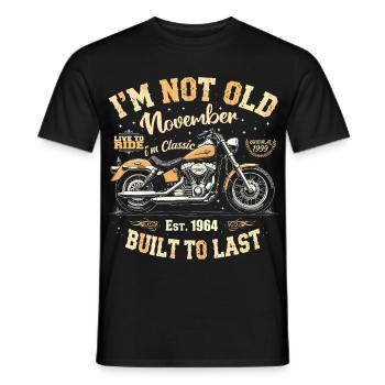 Voiture de collection Année 1964 Né Vintage Anniversaire - T-shirt homme - noir - Devant - AI Model Male 178 light (178cm)