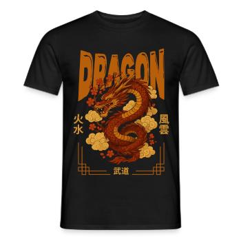 Asiatischer Drache - Japan - Männer T-Shirt - Schwarz - Vorne - AI Model Male 178 light (178cm)