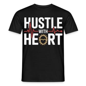 Hustle mit Herz Geardesign - Männer T-Shirt - Schwarz - Vorne - AI Model Male 178 light (178cm)