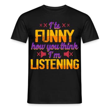 Deaf Deaf Hearing Impairment - Men's T-Shirt - black - Front - AI Model Male 178 light (178cm)