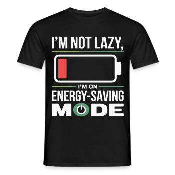 Ich bin nicht faul, Energiesparmodus - Männer T-Shirt - Schwarz - Vorne - AI Model Male 178 light (178cm)
