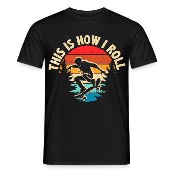 C’est comme ça que je roule le skateboard - T-shirt homme - noir - Devant - AI Model Male 178 light (178cm)