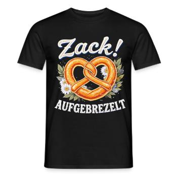 Brezel Bayern Aufgebrezelt Hübsch Bier Bayrisch - Männer T-Shirt - Schwarz - Vorne - AI Model Male 178 light (178cm)