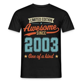 Génial depuis 2003 - T-shirt homme - noir - Devant - AI Model Male 178 light (178cm)