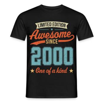 Awesome Since 2000 - Men's T-Shirt - black - Front - AI Model Male 178 light (178cm)