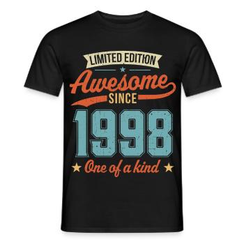 Awesome Since 1998 - Men's T-Shirt - black - Front - AI Model Male 178 light (178cm)