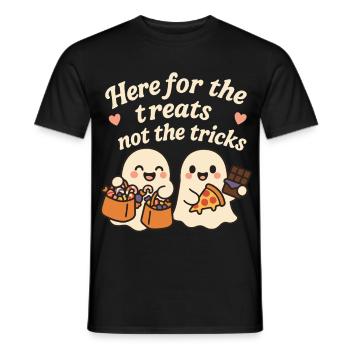 Ici pour les friandises, pas pour les tours Halloween - T-shirt homme - noir - Devant - AI Model Male 178 light (178cm)
