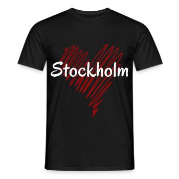 J’adore Stockholm, Stockholm Suède - T-shirt homme - noir - Devant - AI Model Male 178 light (178cm)