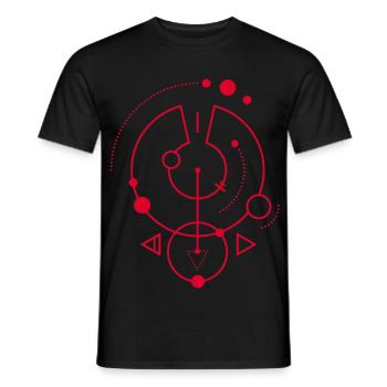 Symbole géométrique rouge - T-shirt homme - noir - Devant - AI Model Male 178 light (178cm)