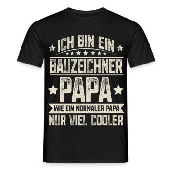 Bauzeichner Papa - Männer T-Shirt - Schwarz - Vorne - AI Model Male 178 light (178cm)