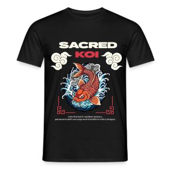 Sacred Koi - Men's T-Shirt - black - Front - AI Model Male 178 light (178cm)