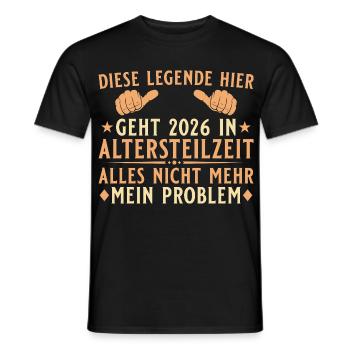 Retraite partielle 2026 Légende de la retraite anticipée - T-shirt homme - noir - Devant - AI Model Male 178 light (178cm)