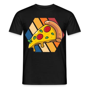 Pizza Pop Art Tranche - T-shirt homme - noir - Devant - AI Model Male 178 light (178cm)