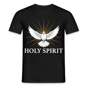 Holy Spirit Dove with Rays Faith Religion - Men's T-Shirt - black - Front - AI Model Male 178 light (178cm)