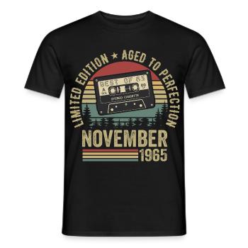 November 1965 - Men's T-Shirt - black - Front - AI Model Male 178 light (178cm)