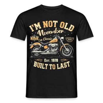Voiture de collection Novembre 1978 Né Vintage Anniversaire - T-shirt homme - noir - Devant - AI Model Male 178 light (178cm)
