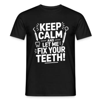 Drôle Dentiste Hygiéniste Équipe Dentaire Design - T-shirt homme - noir - Devant - AI Model Male 178 light (178cm)