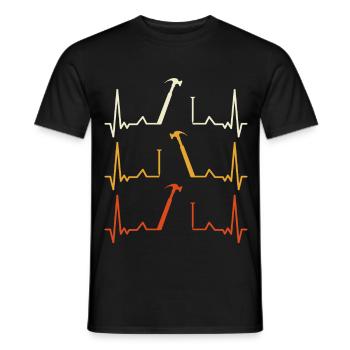 Motif de marteau de battement de cœur - T-shirt homme - noir - Devant - AI Model Male 178 light (178cm)