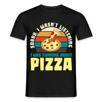 Pizza Dreamer Motif Rétro - T-shirt homme - noir - Devant - AI Model Male 178 light (178cm)