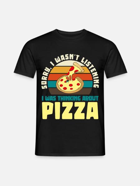Pizza Dreamer Retro Motif - Men's T-Shirt - black