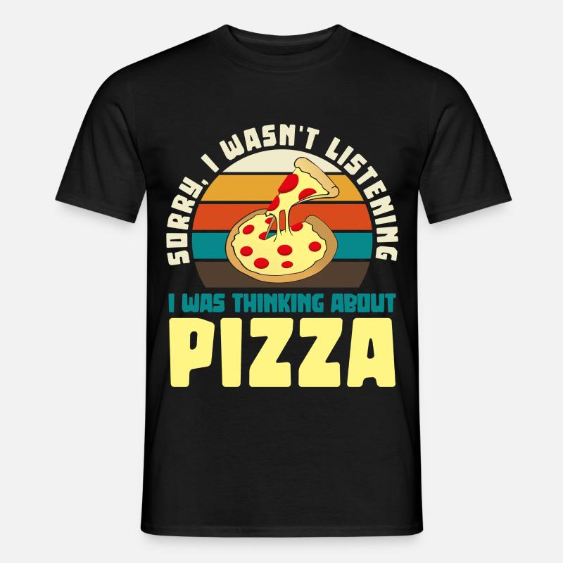 Pizza Träumer Retro Motiv - Männer T-Shirt - Schwarz
