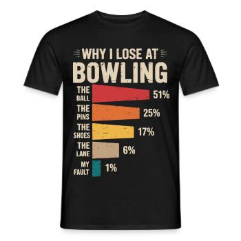 Bowling - Männer T-Shirt - Schwarz - Vorne - AI Model Male 178 light (178cm)