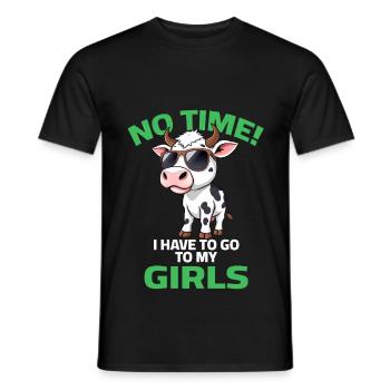 Cow Farmer Sayings Farm Agriculture Cattle - Men's T-Shirt - black - Front - AI Model Male 178 light (178cm)