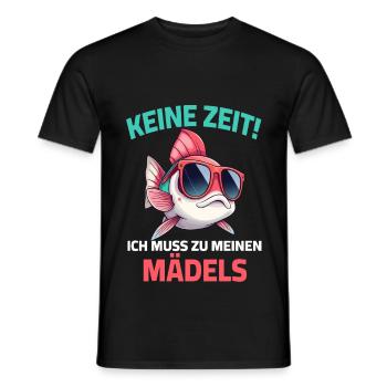 Poisson Pêche Lunettes De Soleil Pas de Temps Filles Dire - T-shirt homme - noir - Devant - AI Model Male 178 light (178cm)