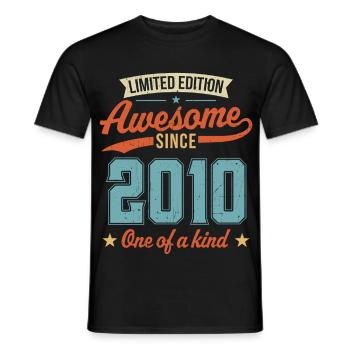 Awesome Since 2010 - Men's T-Shirt - black - Front - AI Model Male 178 light (178cm)