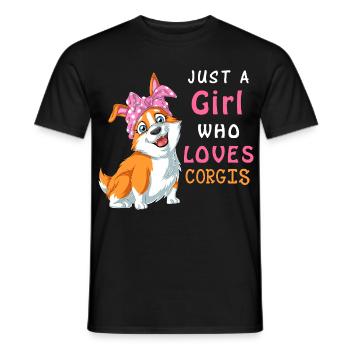 Just A Girl Who Loves Corgis Shirt - Men's T-Shirt - black - Front - AI Model Male 178 light (178cm)