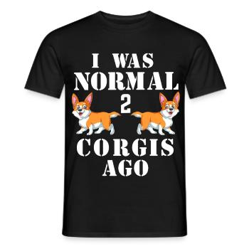 J’étais normal il y a 2 corgis Chemise drôle de corgi - T-shirt homme - noir - Devant - AI Model Male 178 light (178cm)