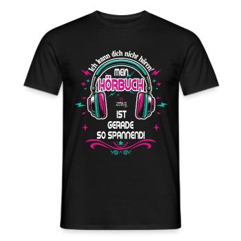Exciting audio book - Men's T-Shirt - black - Front - AI Model Male 178 light (178cm)