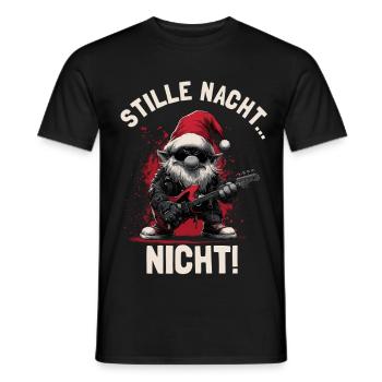 Le Père Noël joue de la guitare - T-shirt homme - noir - Devant - AI Model Male 178 light (178cm)