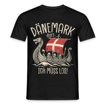 Le Danemark m’appelle, je dois y aller, en disant - T-shirt homme - noir - Devant - AI Model Male 178 light (178cm)