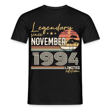 Jahrgang November 1994 Retro November 1994 - Männer T-Shirt - Schwarz - Vorne - AI Model Male 178 light (178cm)