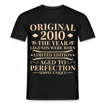 Original 2010 Vintage 16th Birthday - Men's T-Shirt - black - Front - AI Model Male 178 light (178cm)