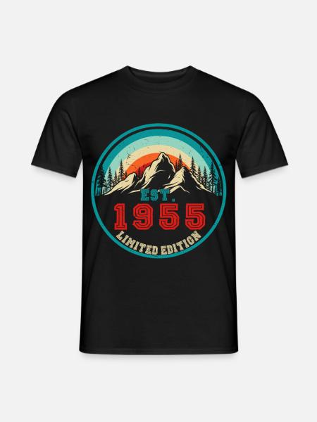 1955 Jahrgang Vintage Retro Geburtstag Geschenk - Männer T-Shirt - Schwarz