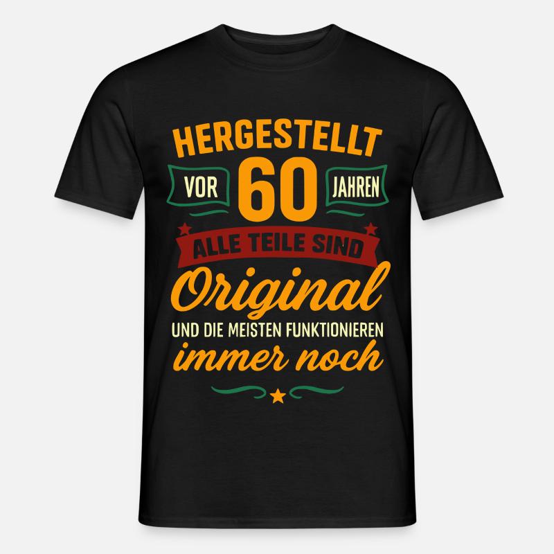 60. urodziny stworzone - T-shirt męski - czarny