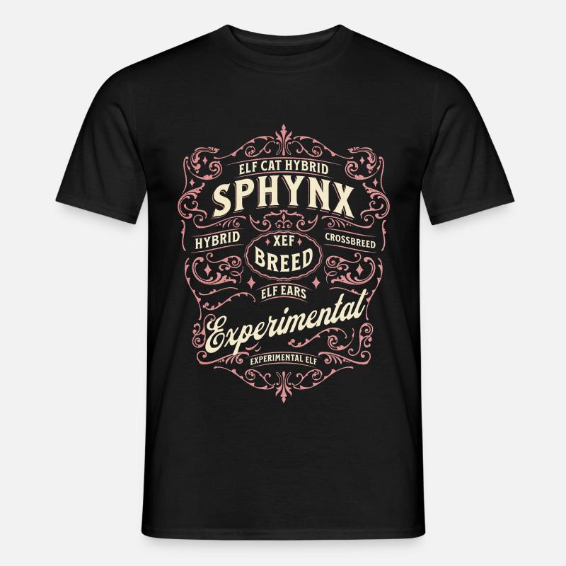 Elfen-Sphinx-Katze - Männer T-Shirt - Schwarz