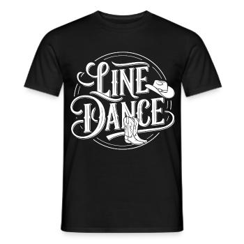 LineDance Cowboy Country Dance - T-shirt homme - noir - Devant - AI Model Male 178 light (178cm)