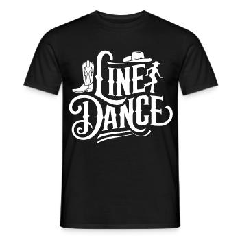 Line Dance Western Shirt - Men's T-Shirt - black - Front - AI Model Male 178 light (178cm)
