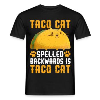 Taco Cat Shirt – Lustiges Palindrom Katze Taco Des - Männer T-Shirt - Schwarz - Vorne - AI Model Male 178 light (178cm)